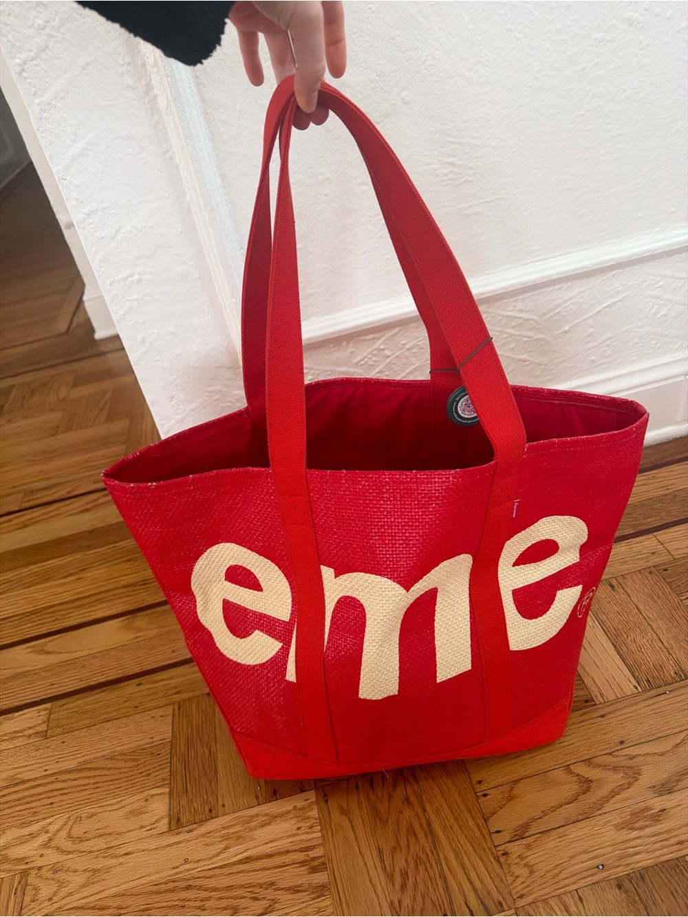 Authentic Supreme Raffia Tote Bag - Picture 4 of 4